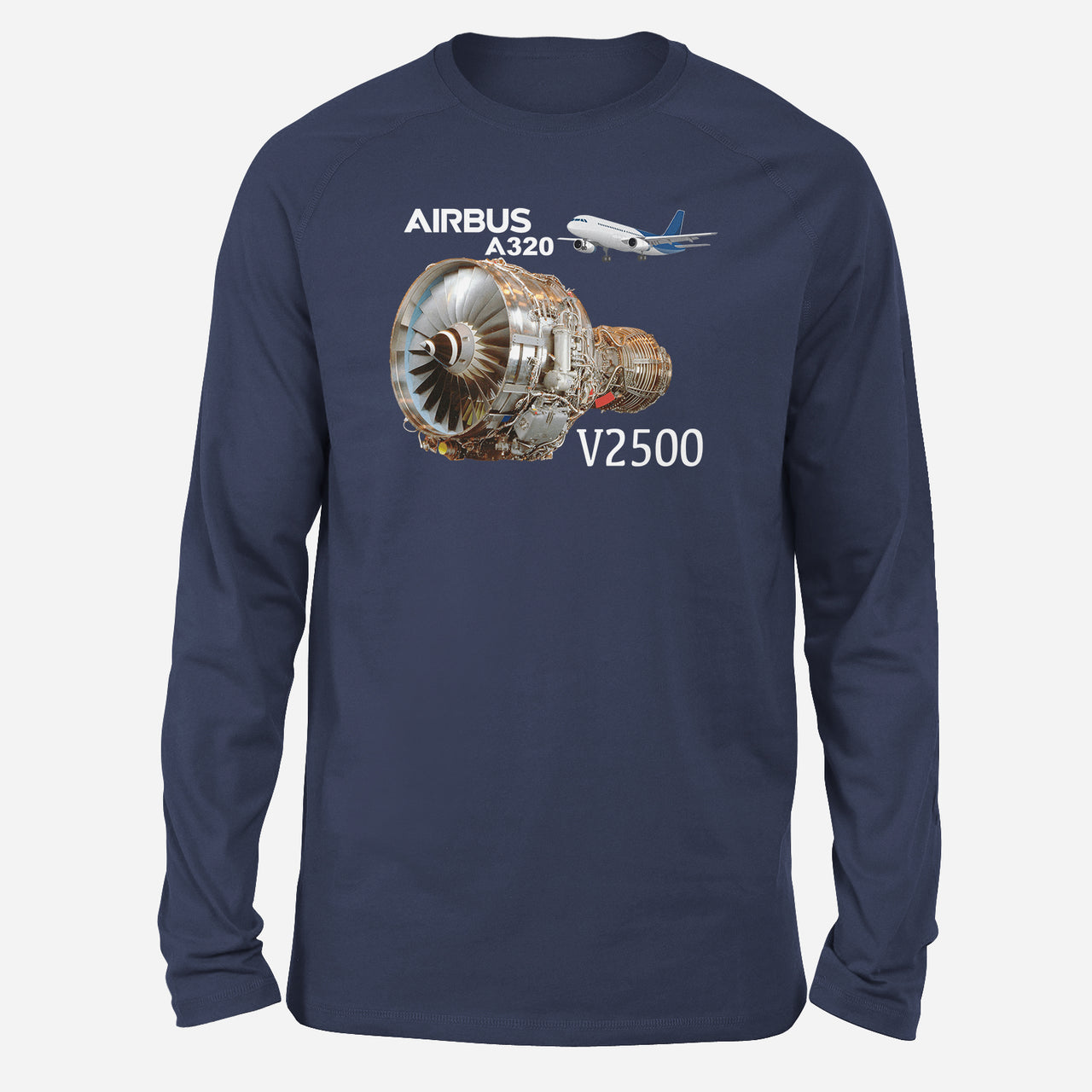 Airbus A320 & V2500 Engine Designed Long-Sleeve T-Shirts