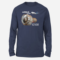 Thumbnail for Airbus A320 & V2500 Engine Designed Long-Sleeve T-Shirts