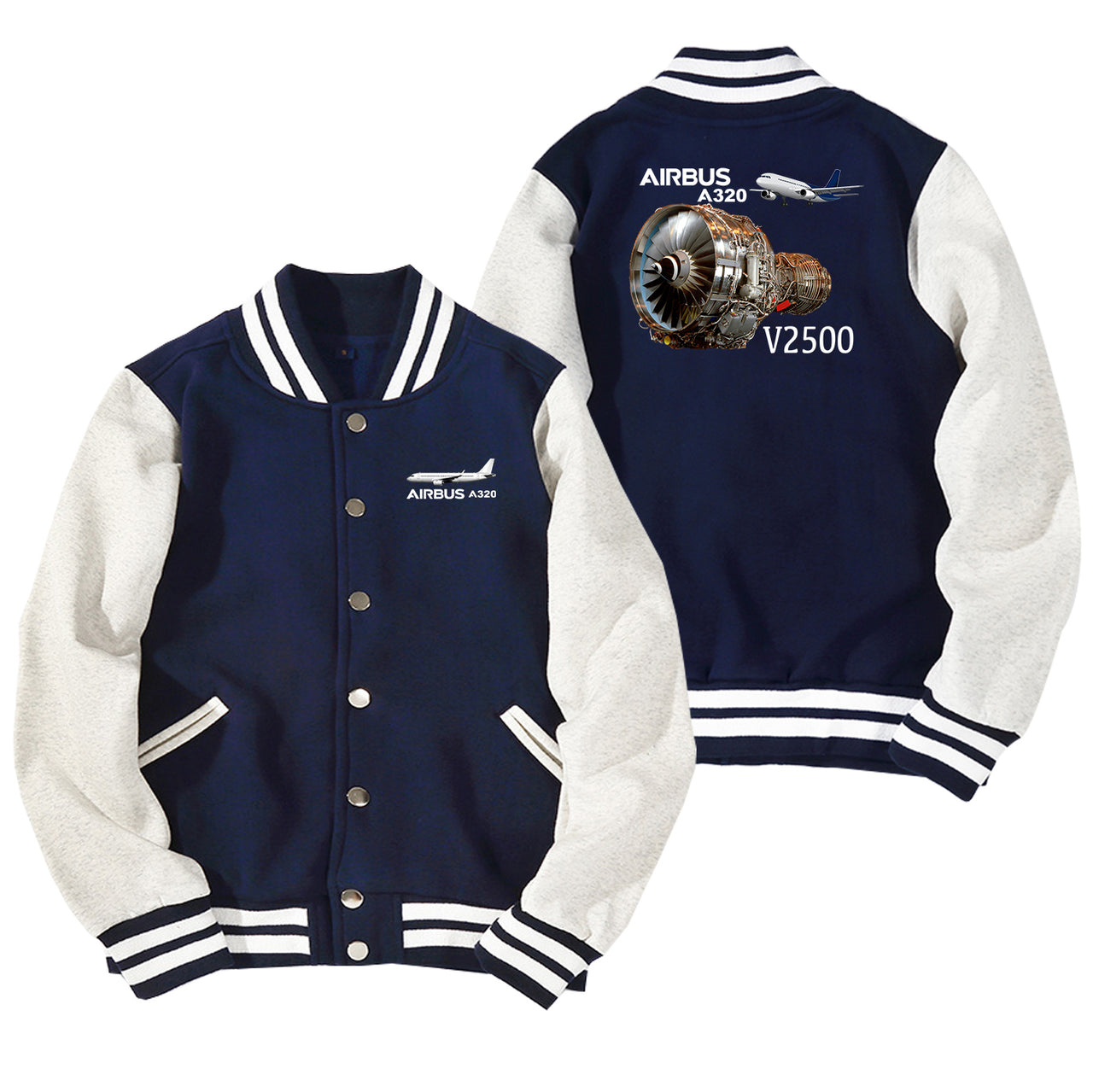 Airbus A320 & V2500 Engine Designed Baseball Style Jackets