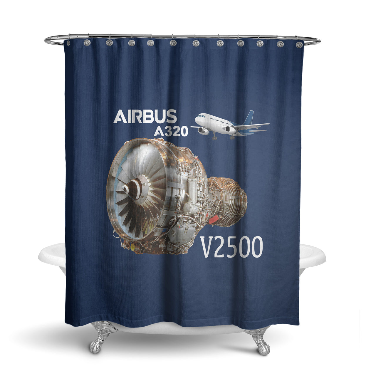Airbus A320 & V2500 Engine Designed Shower Curtains