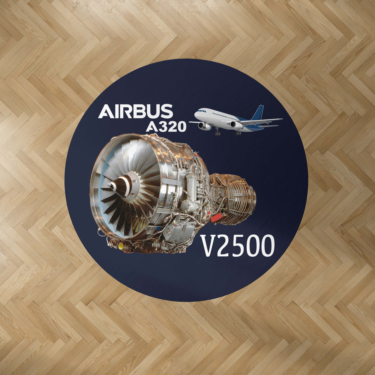 Airbus A320 & V2500 Engine Designed Carpet & Floor Mats (Round)