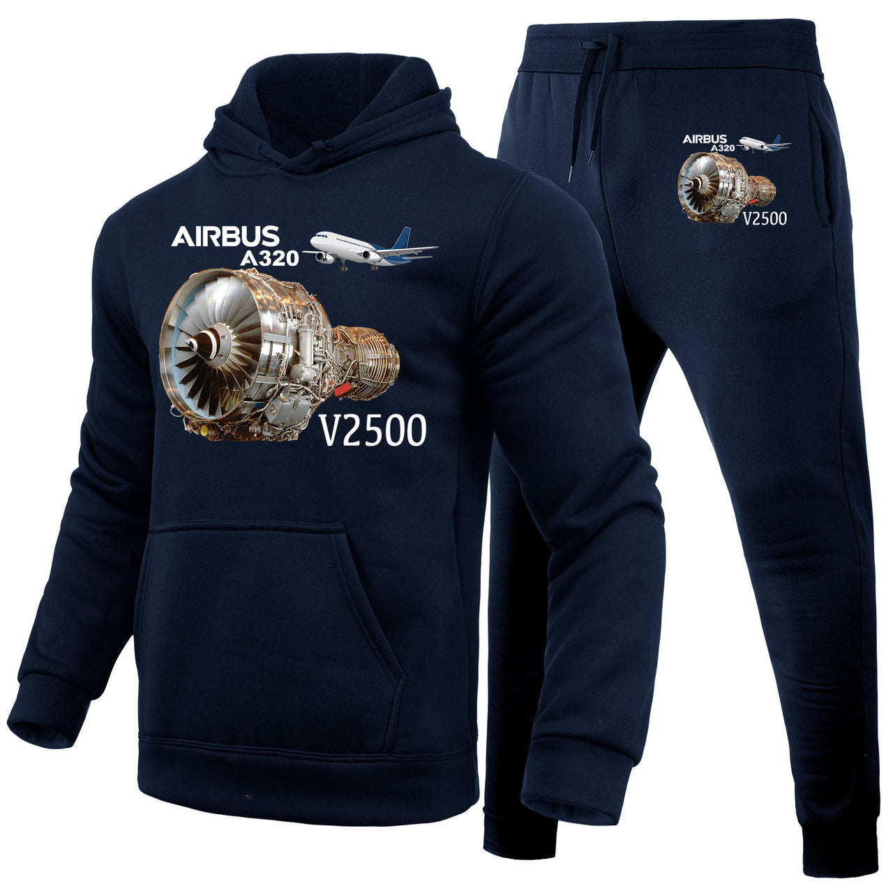 Airbus A320 & V2500 Engine Designed Hoodies & Sweatpants Set
