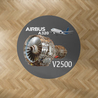 Thumbnail for Airbus A320 & V2500 Engine Designed Carpet & Floor Mats (Round)