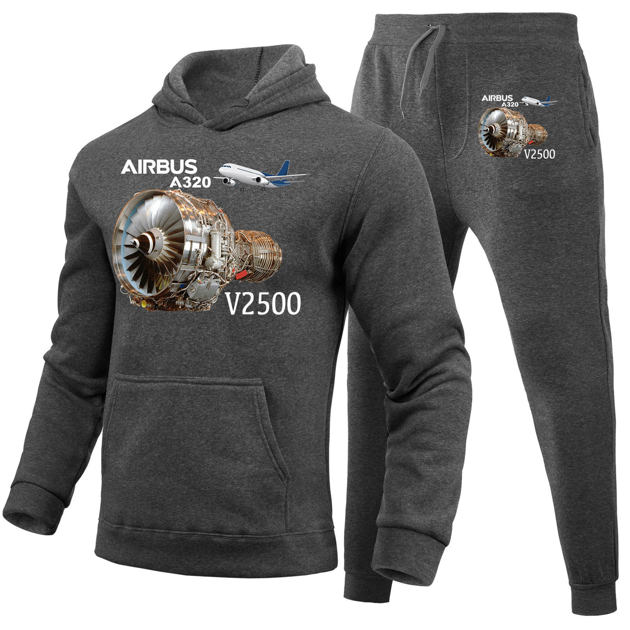 Airbus A320 & V2500 Engine Designed Hoodies & Sweatpants Set