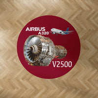 Thumbnail for Airbus A320 & V2500 Engine Designed Carpet & Floor Mats (Round)
