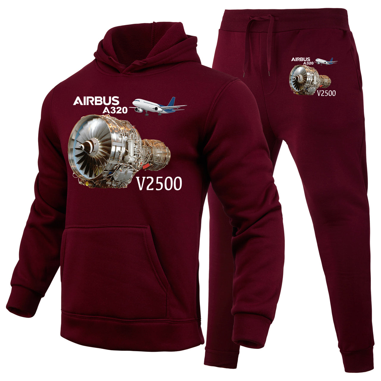 Airbus A320 & V2500 Engine Designed Hoodies & Sweatpants Set