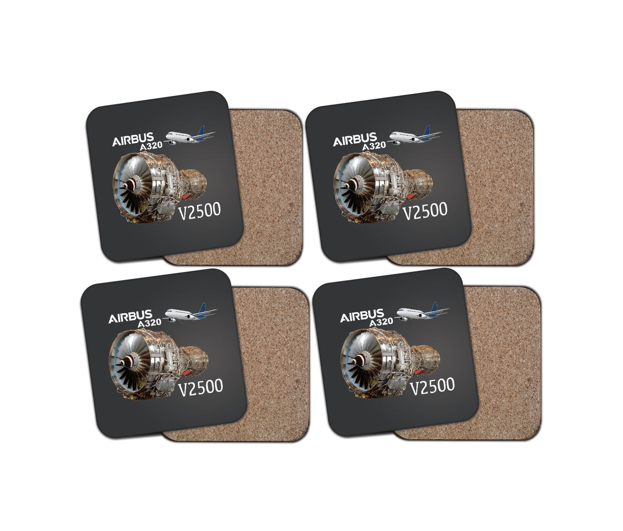 Airbus A320 & V2500 Engine Designed Coasters