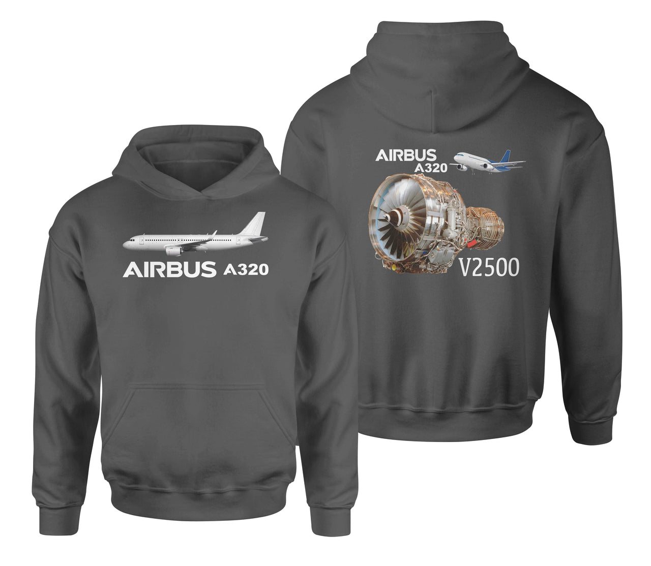 Airbus A320 & V2500 Engine Designed Double Side Hoodies