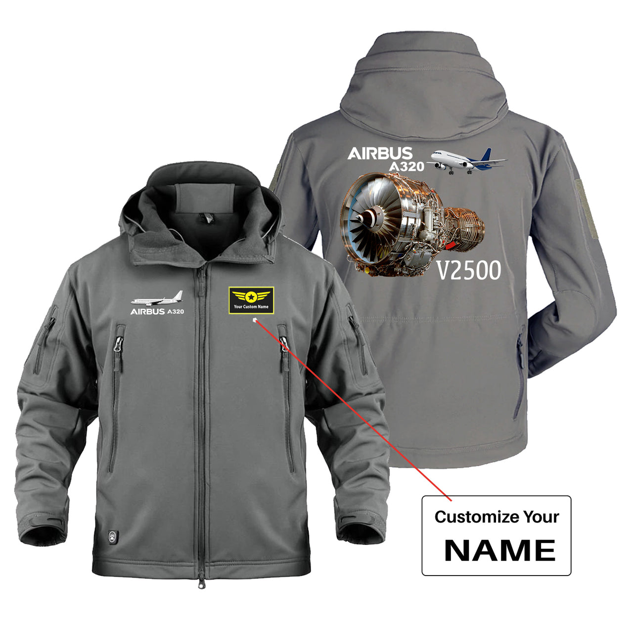 Airbus A320 & V2500 Engine Designed Military Jackets (Customizable)