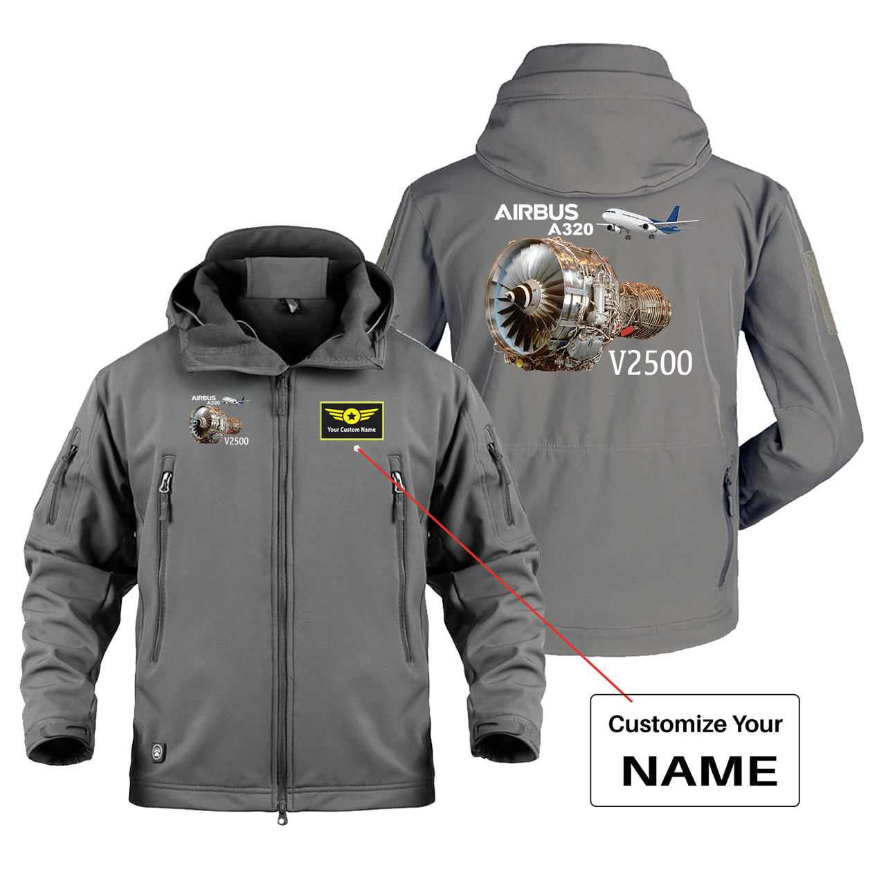 Airbus A320 & V2500 Engine Designed Military Jackets (Customizable)