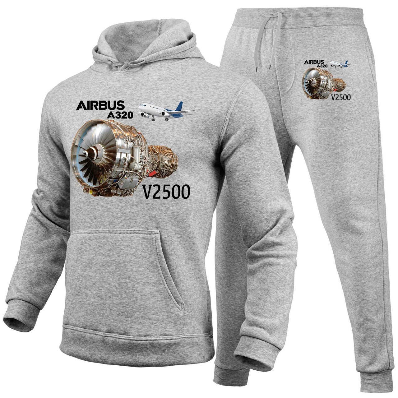 Airbus A320 & V2500 Engine Designed Hoodies & Sweatpants Set