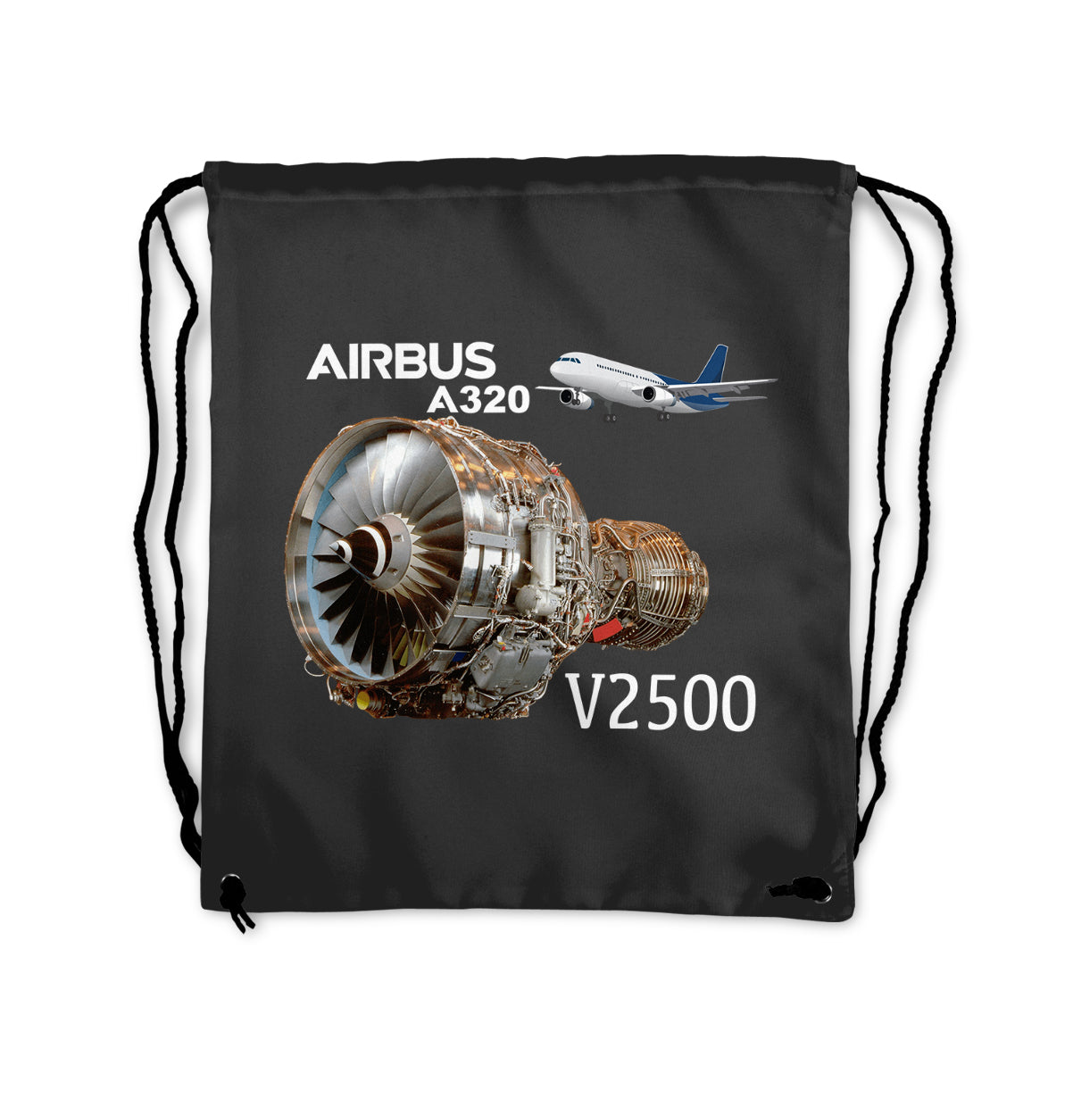 Airbus A320 & V2500 Engine Designed Drawstring Bags