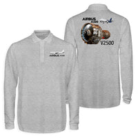 Thumbnail for Airbus A320 & V2500 Engine Designed Long Sleeve Polo T-Shirts (Double-Side)