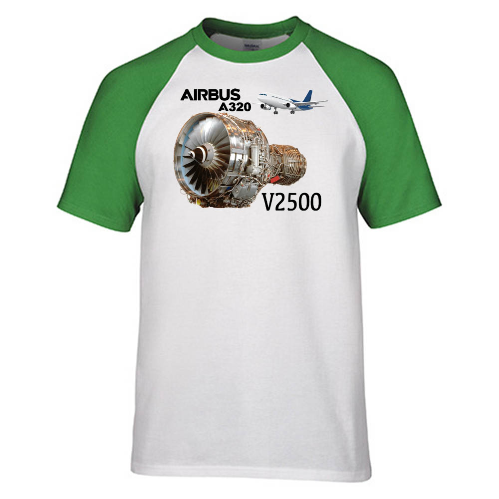 Airbus A320 & V2500 Engine Designed Raglan T-Shirts
