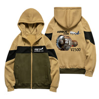 Thumbnail for Airbus A320 & V2500 Engine Designed Colourful Zipped Hoodies