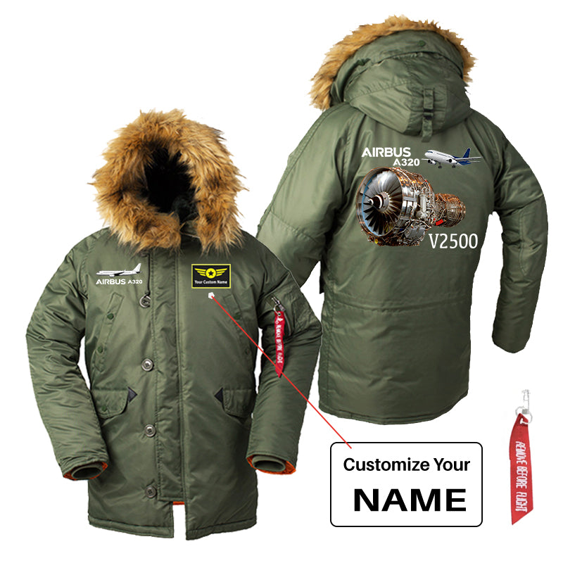 Airbus A320 & V2500 Engine Designed Parka Bomber Jackets
