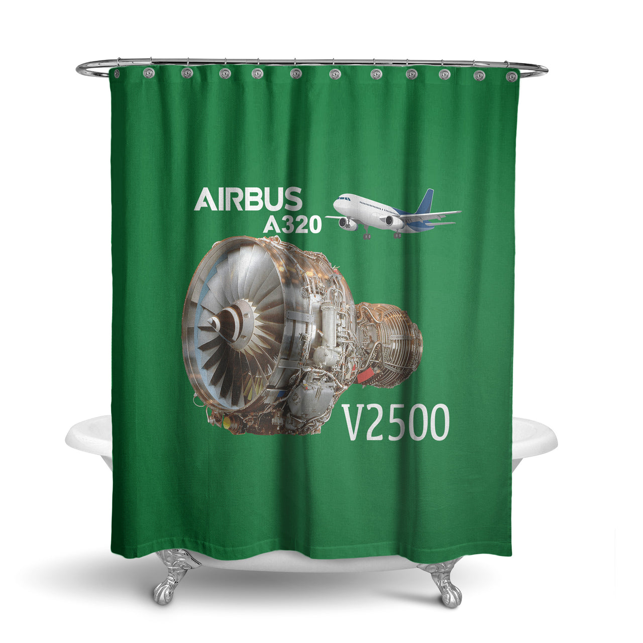 Airbus A320 & V2500 Engine Designed Shower Curtains