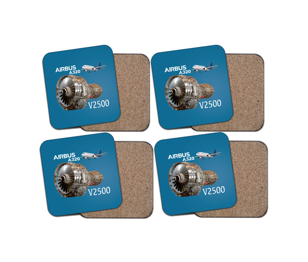 Airbus A320 & V2500 Engine Designed Coasters