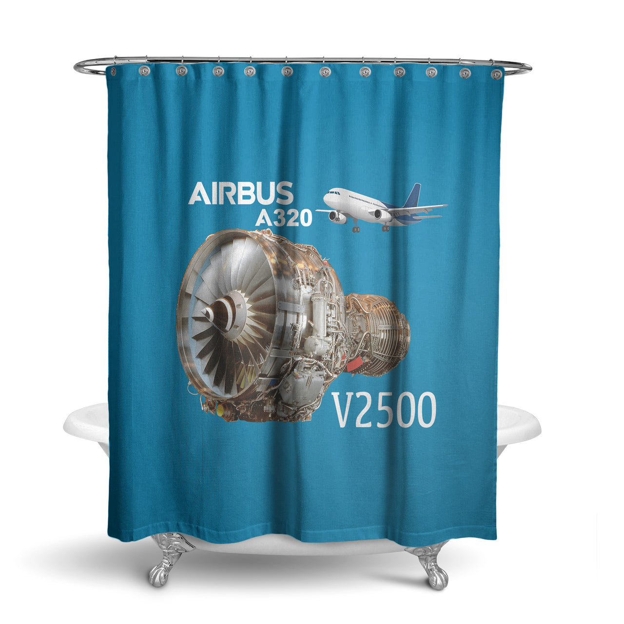 Airbus A320 & V2500 Engine Designed Shower Curtains