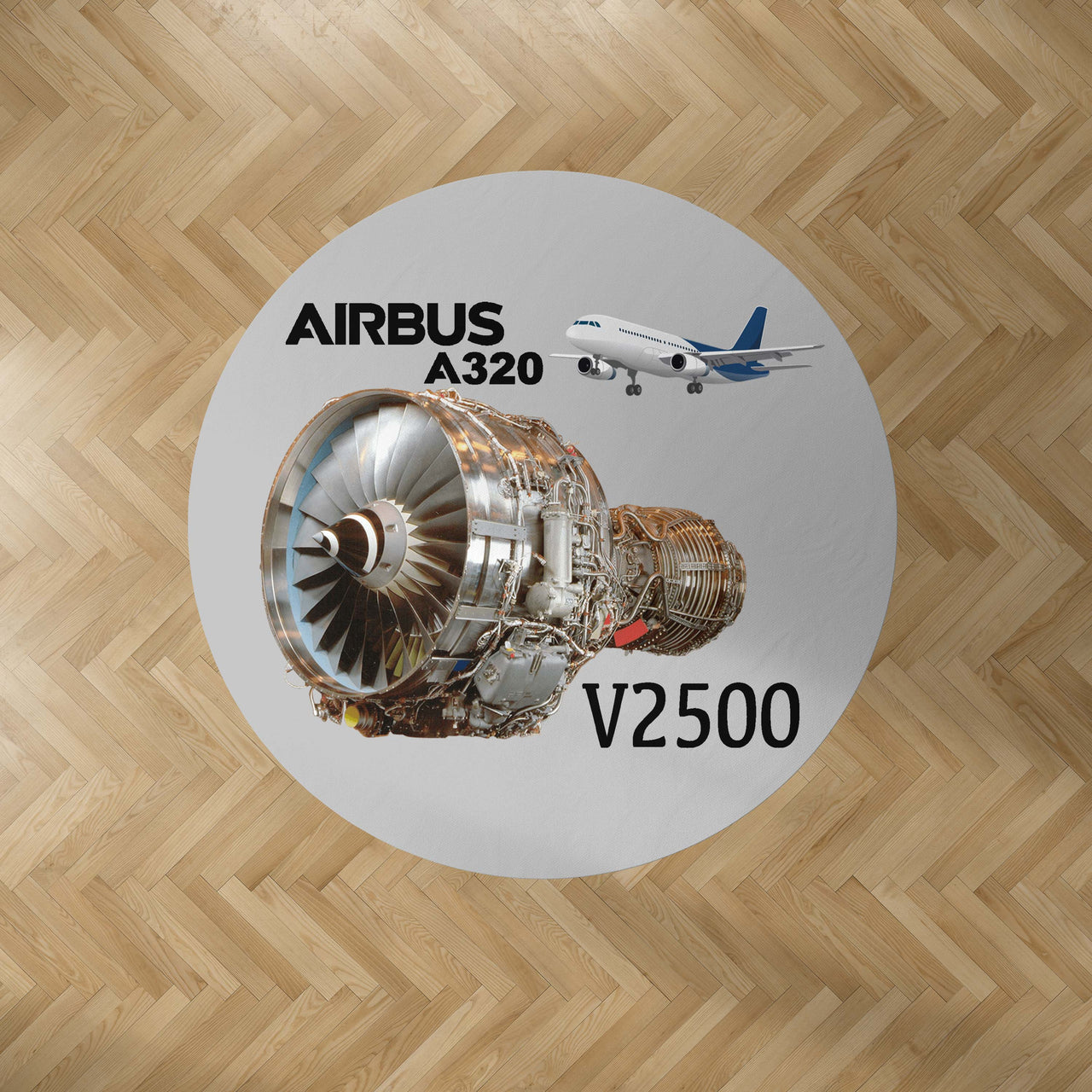 Airbus A320 & V2500 Engine Designed Carpet & Floor Mats (Round)