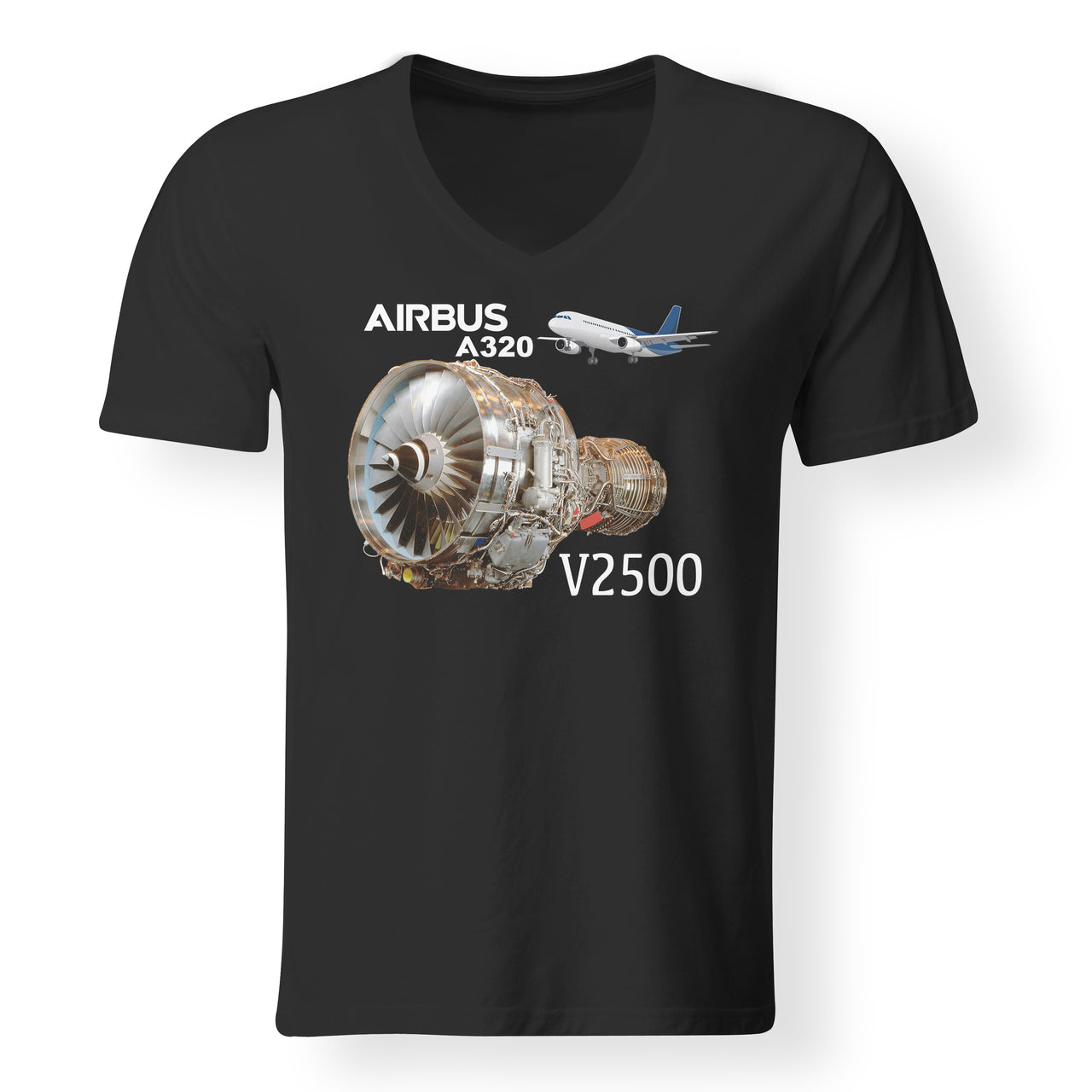 Airbus A320 & V2500 Engine Designed V-Neck T-Shirts