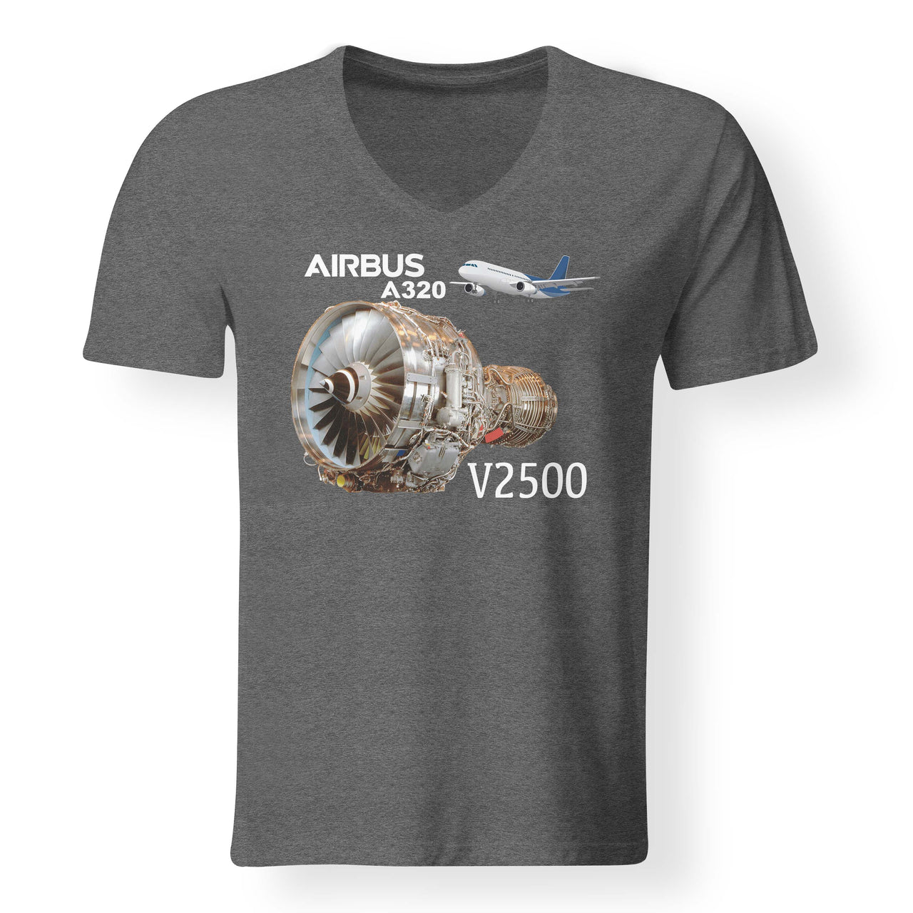 Airbus A320 & V2500 Engine Designed V-Neck T-Shirts