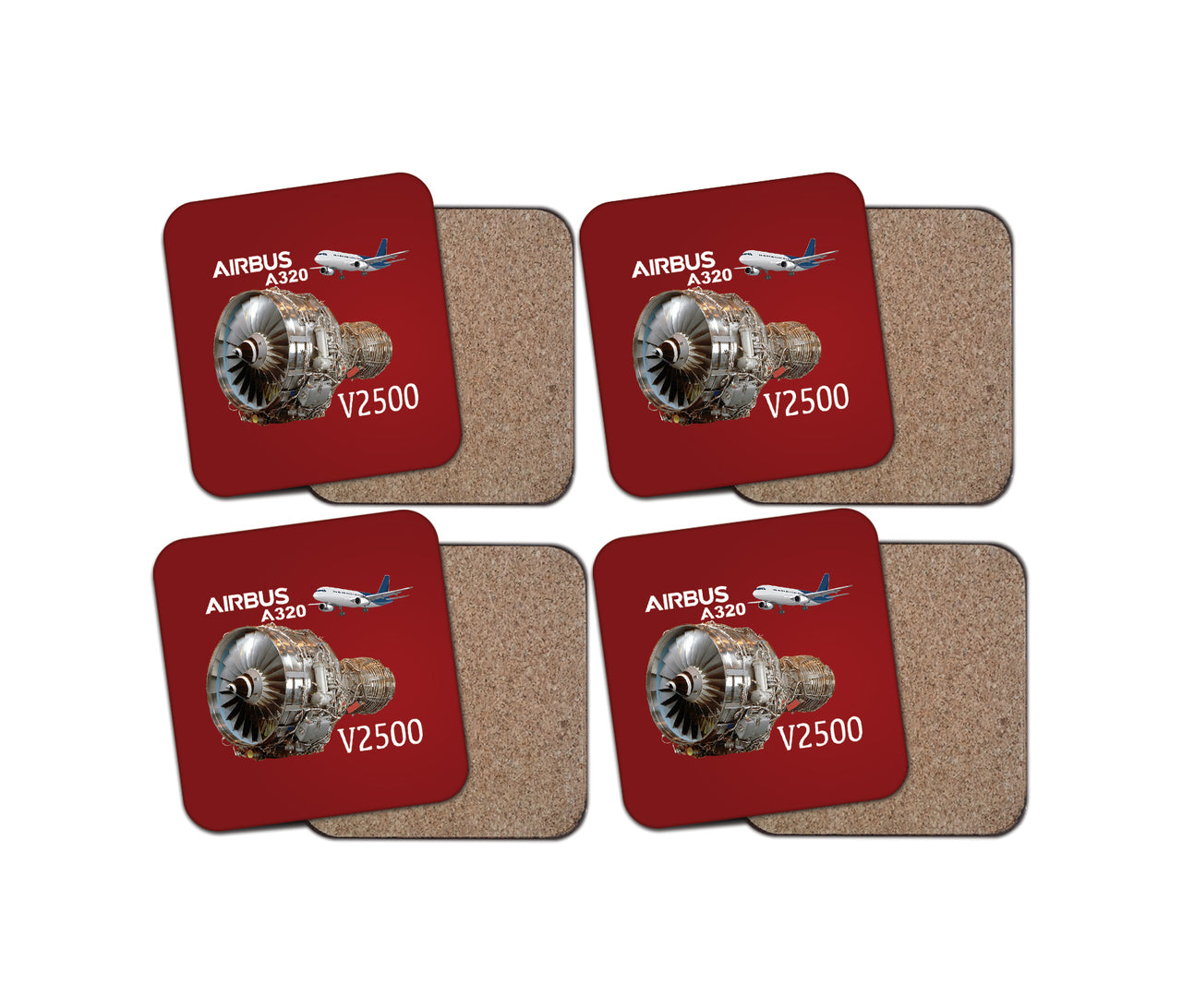 Airbus A320 & V2500 Engine Designed Coasters