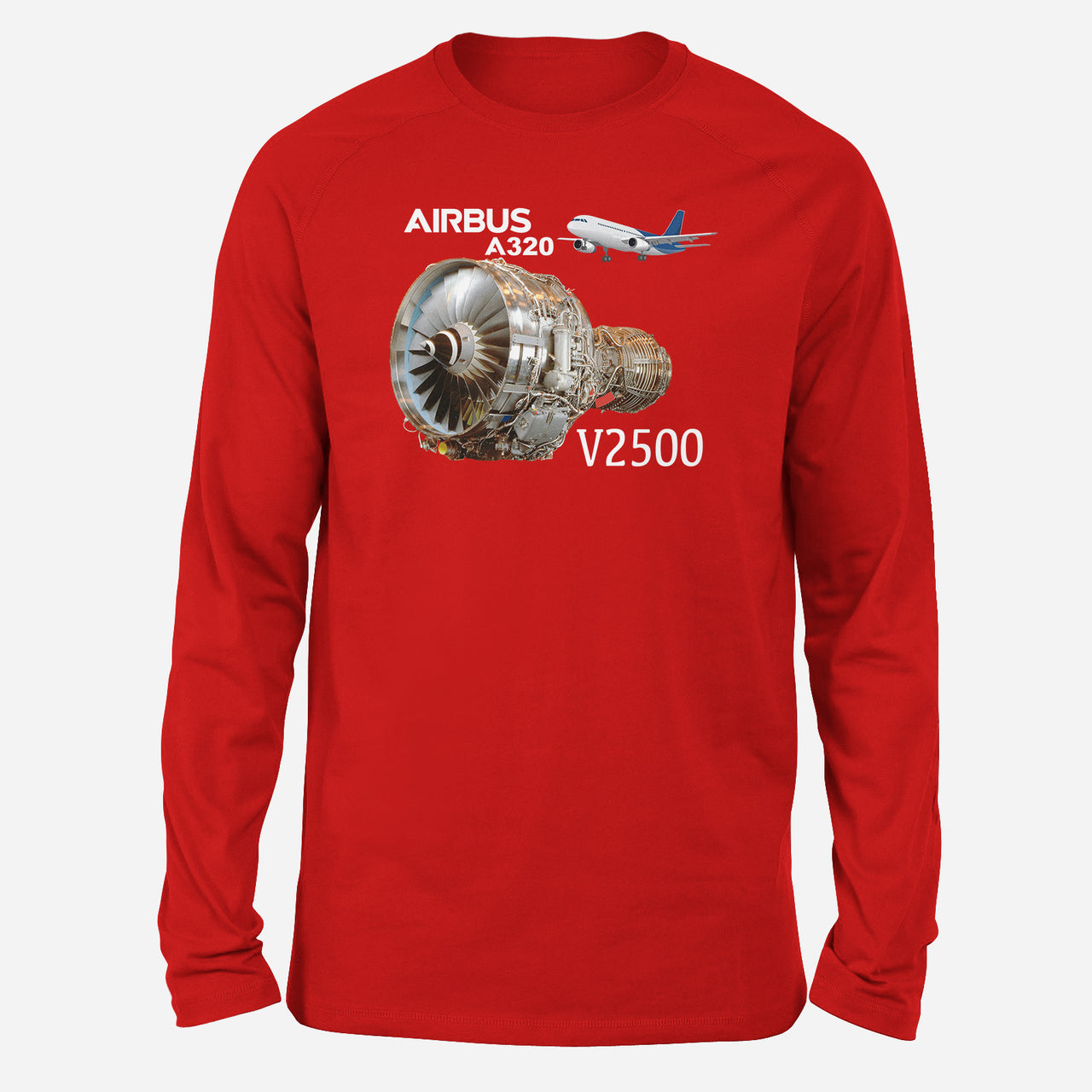 Airbus A320 & V2500 Engine Designed Long-Sleeve T-Shirts