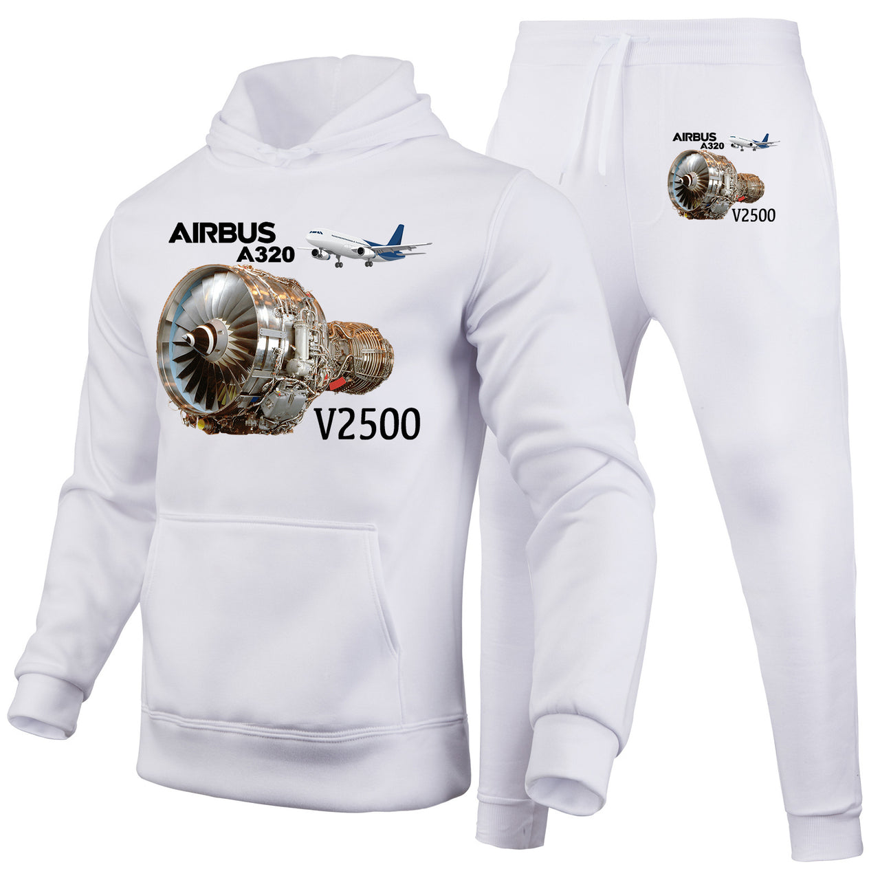 Airbus A320 & V2500 Engine Designed Hoodies & Sweatpants Set