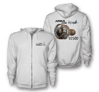 Thumbnail for The Airbus A320 & V2500 Engine Designed Zipped Hoodies