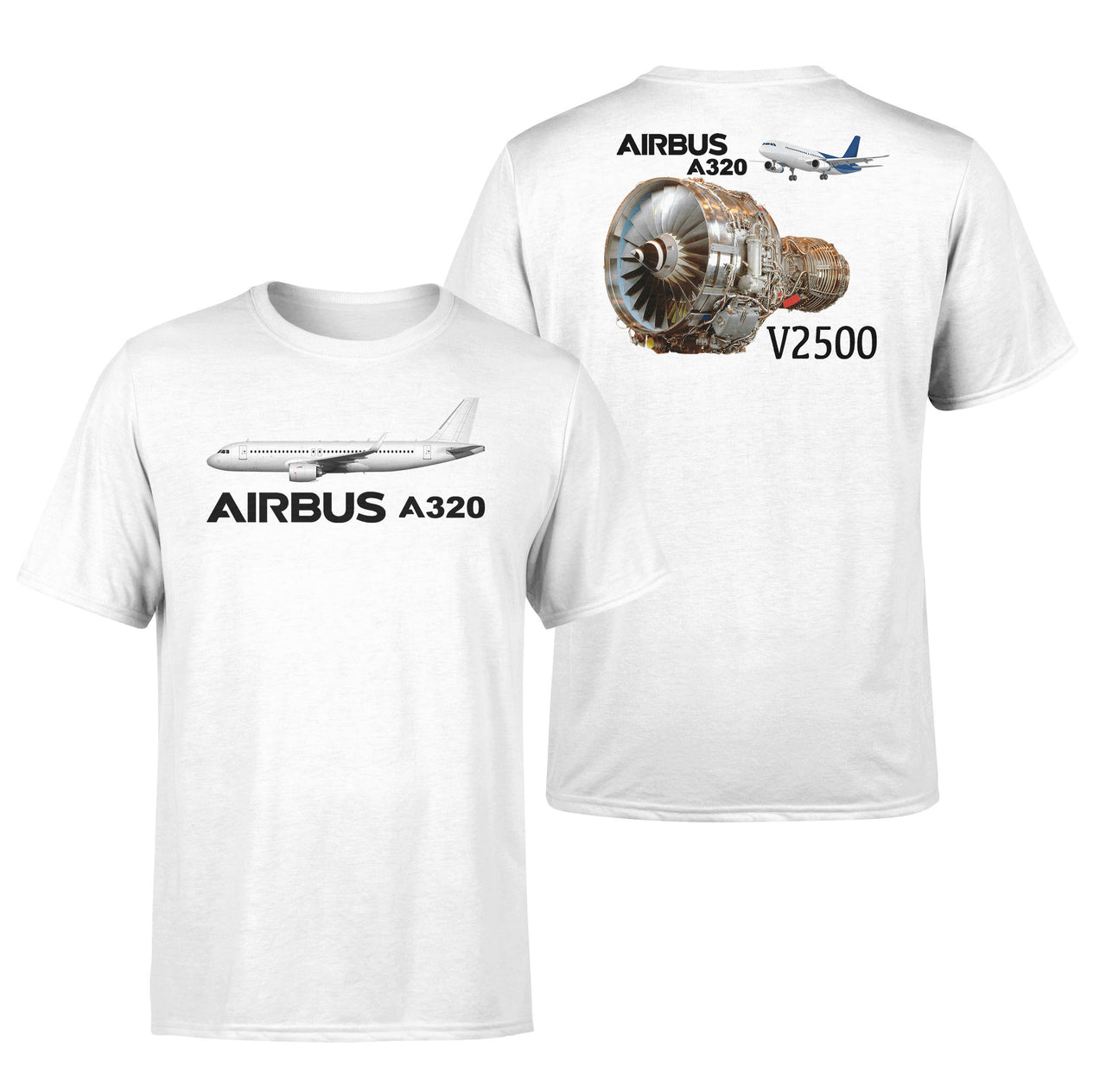 Airbus A320 & V2500 Engine Designed Double-Side T-Shirts