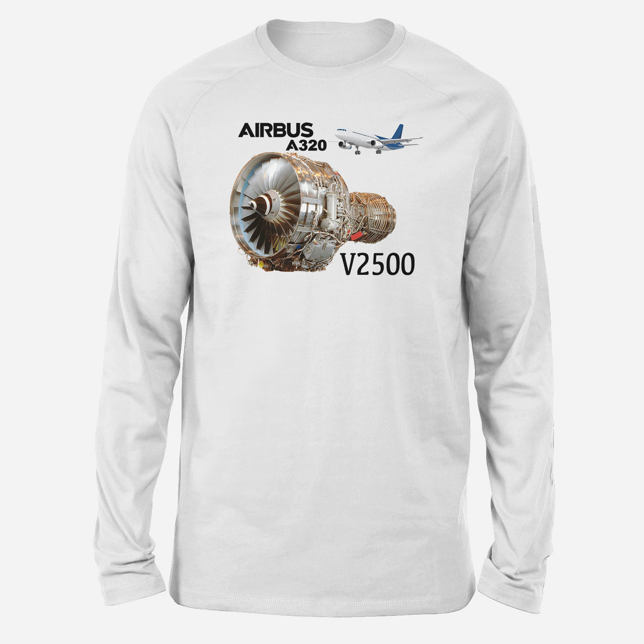 Airbus A320 & V2500 Engine Designed Long-Sleeve T-Shirts