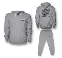 Thumbnail for Airbus A320neo & Leap 1A Designed Zipped Hoodies & Sweatpants Set