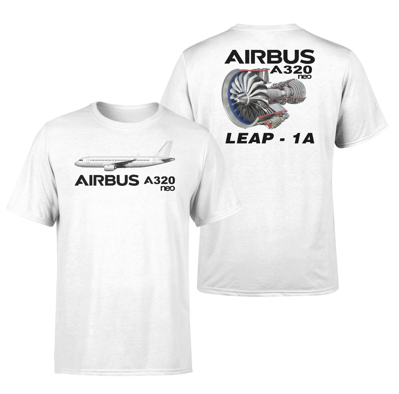 Airbus A320neo & CFM Leap 1A Engine Designed Double-Side T-Shirts