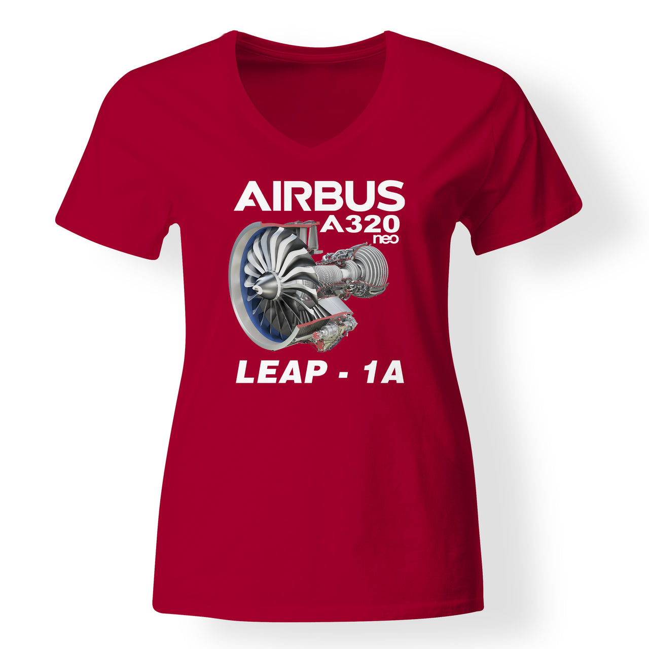 Airbus A320neo & Leap 1A Engine Designed V-Neck T-Shirts