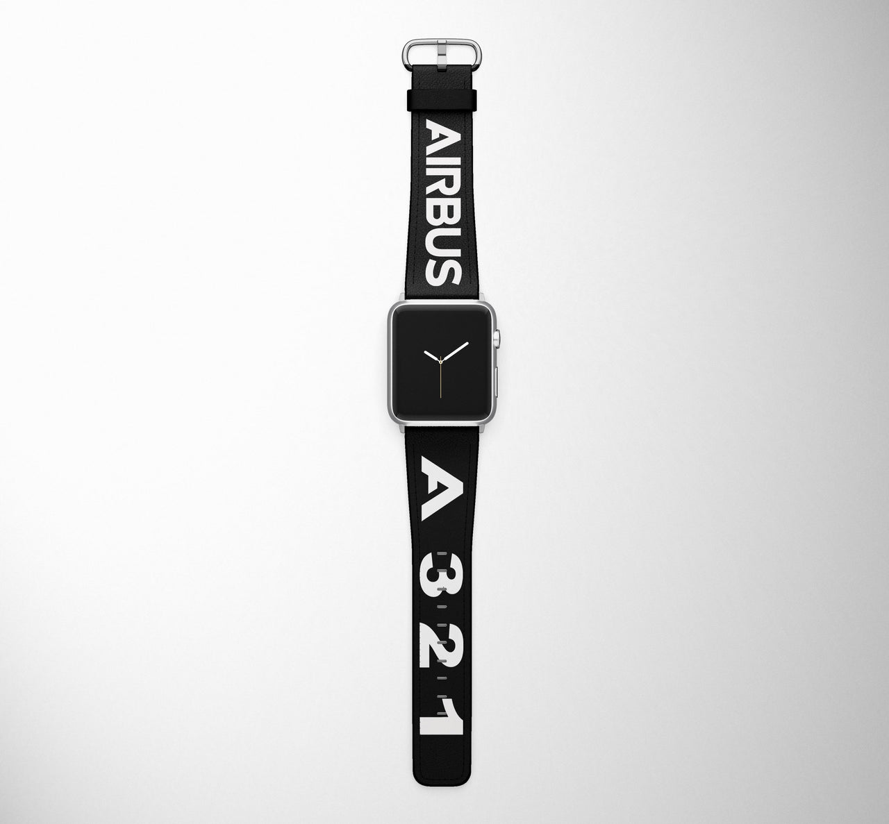 Airbus A321 Flat Text Designed Leather Apple Watch Straps
