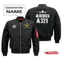 Thumbnail for Airbus A321 Silhouette & Designed Pilot Jackets (Customizable)