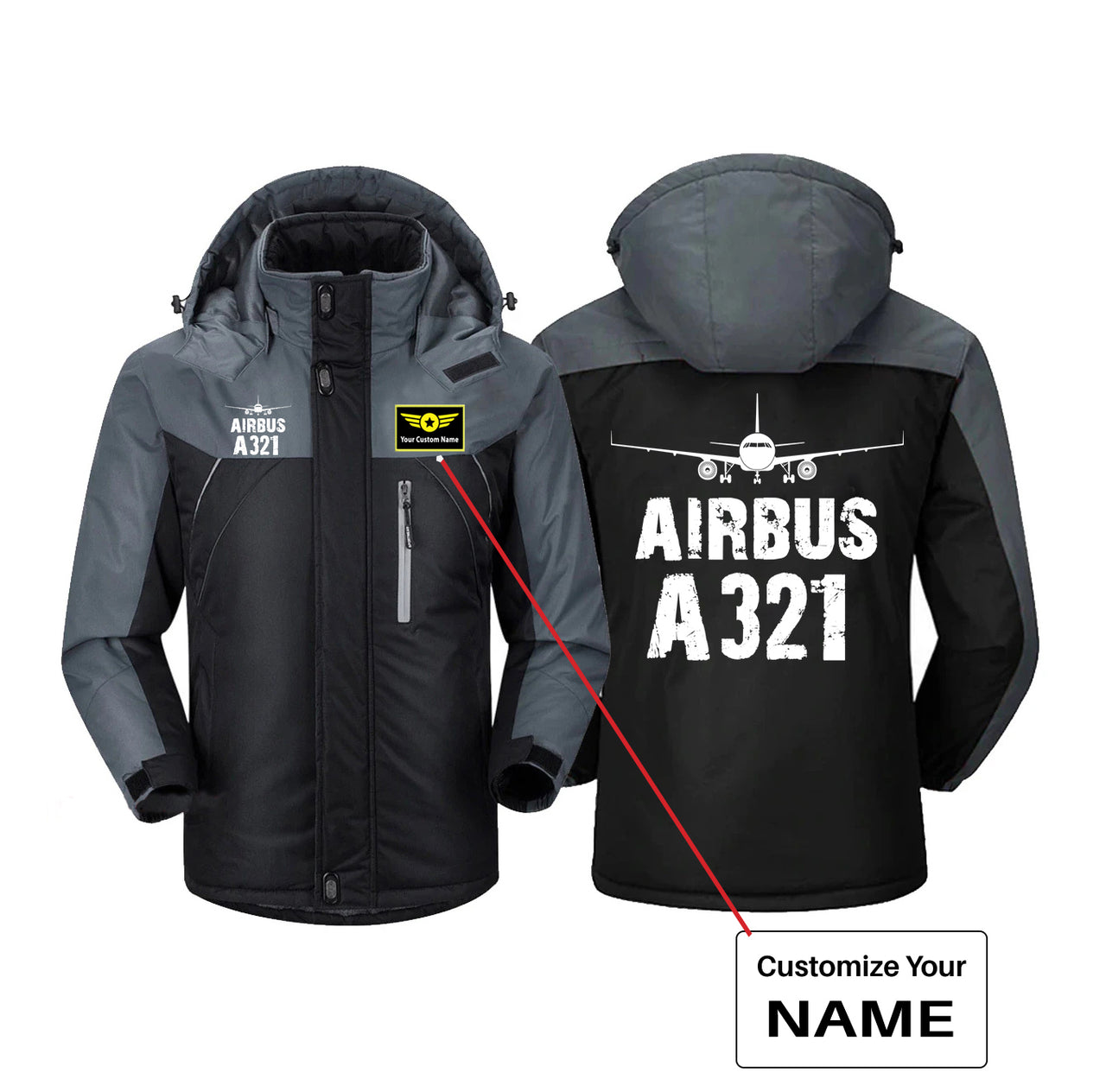 Airbus A321 & Plane Designed Thick Winter Jackets