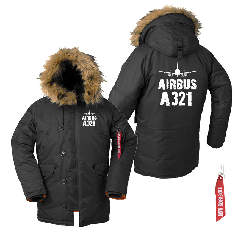 Airbus A321 & Plane Designed Parka Bomber Jackets