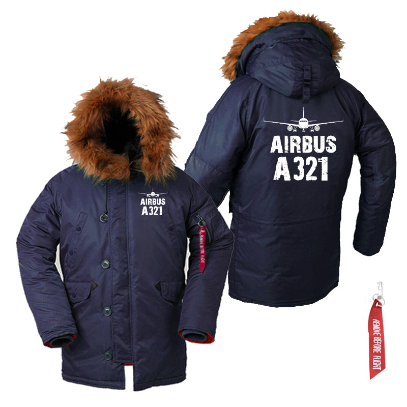 Airbus A321 & Plane Designed Parka Bomber Jackets