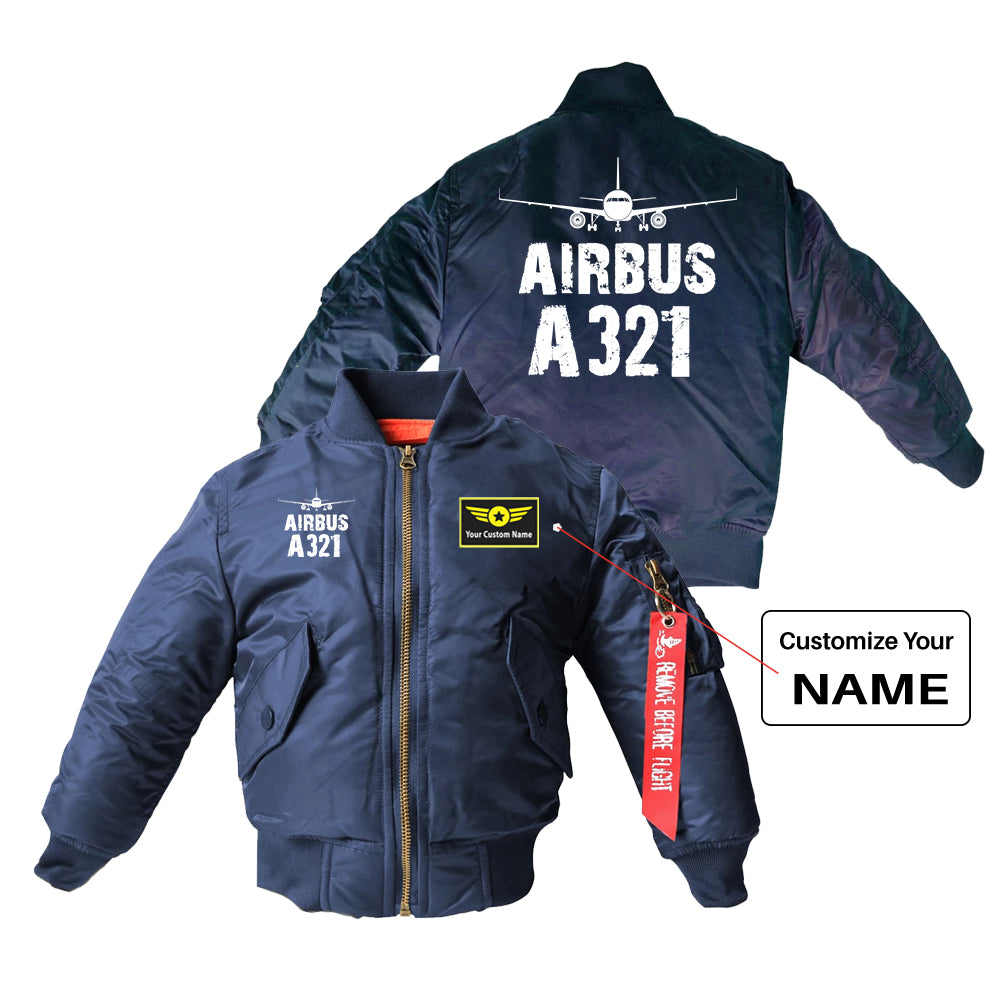 Airbus A321 & Plane Designed Children Bomber Jackets