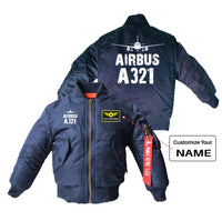 Thumbnail for Airbus A321 & Plane Designed Children Bomber Jackets
