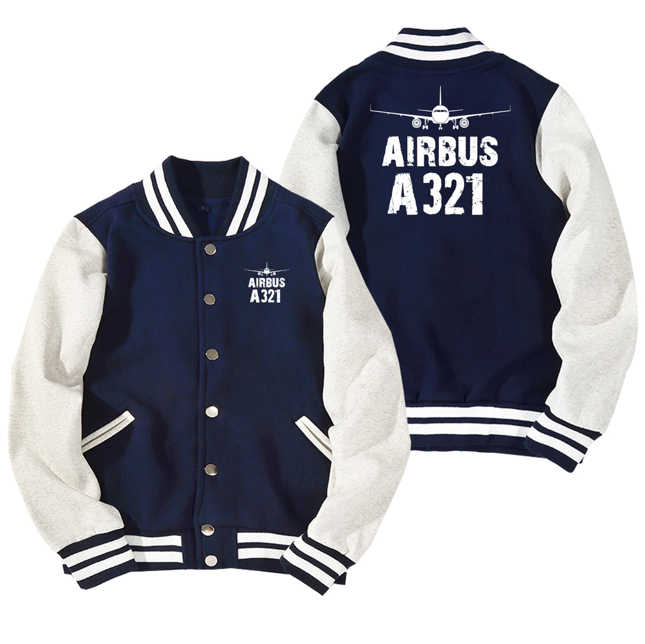 Airbus A321 & Plane Designed Baseball Style Jackets