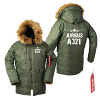 Thumbnail for Airbus A321 & Plane Designed Parka Bomber Jackets