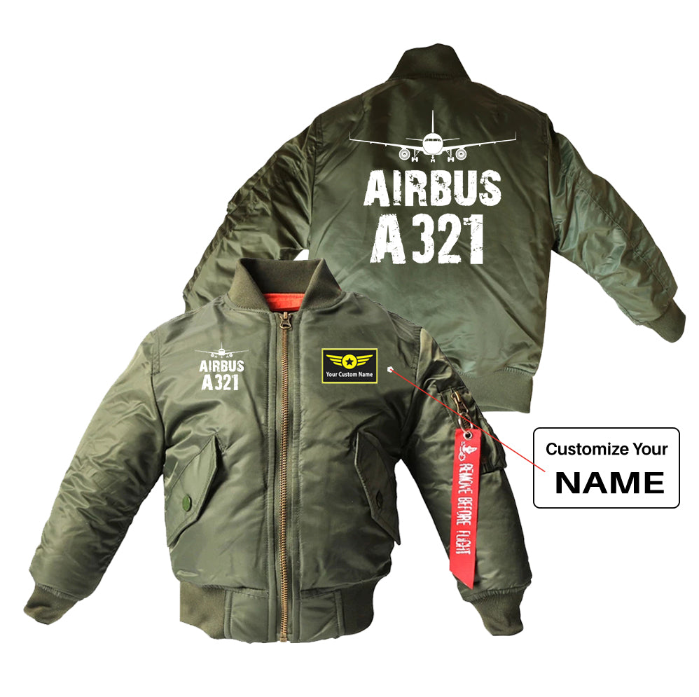 Airbus A321 & Plane Designed Children Bomber Jackets