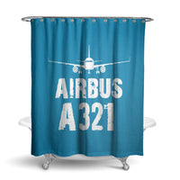 Thumbnail for Airbus A321 & Plane Designed Shower Curtains