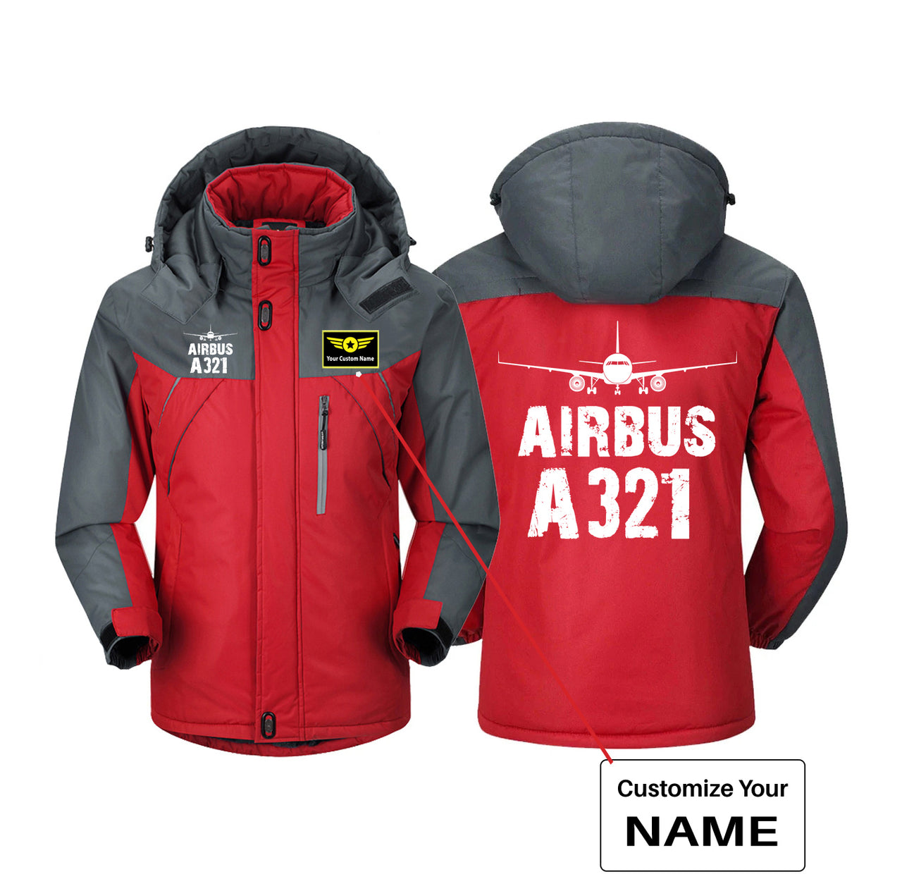 Airbus A321 & Plane Designed Thick Winter Jackets