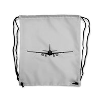 Thumbnail for Airbus A330 Silhouette Designed Drawstring Bags