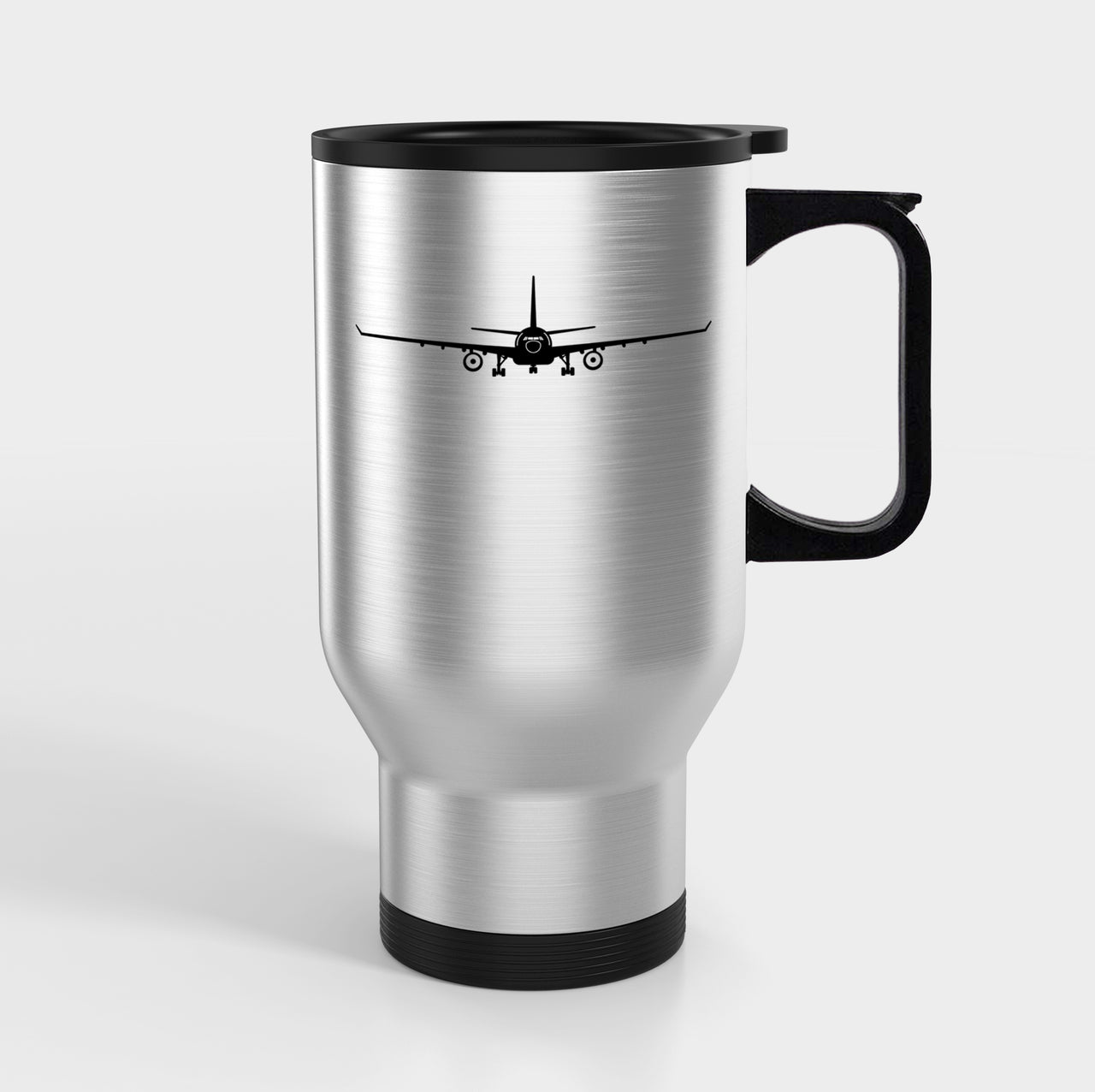 Airbus A330 Silhouette Designed Travel Mugs (With Holder)