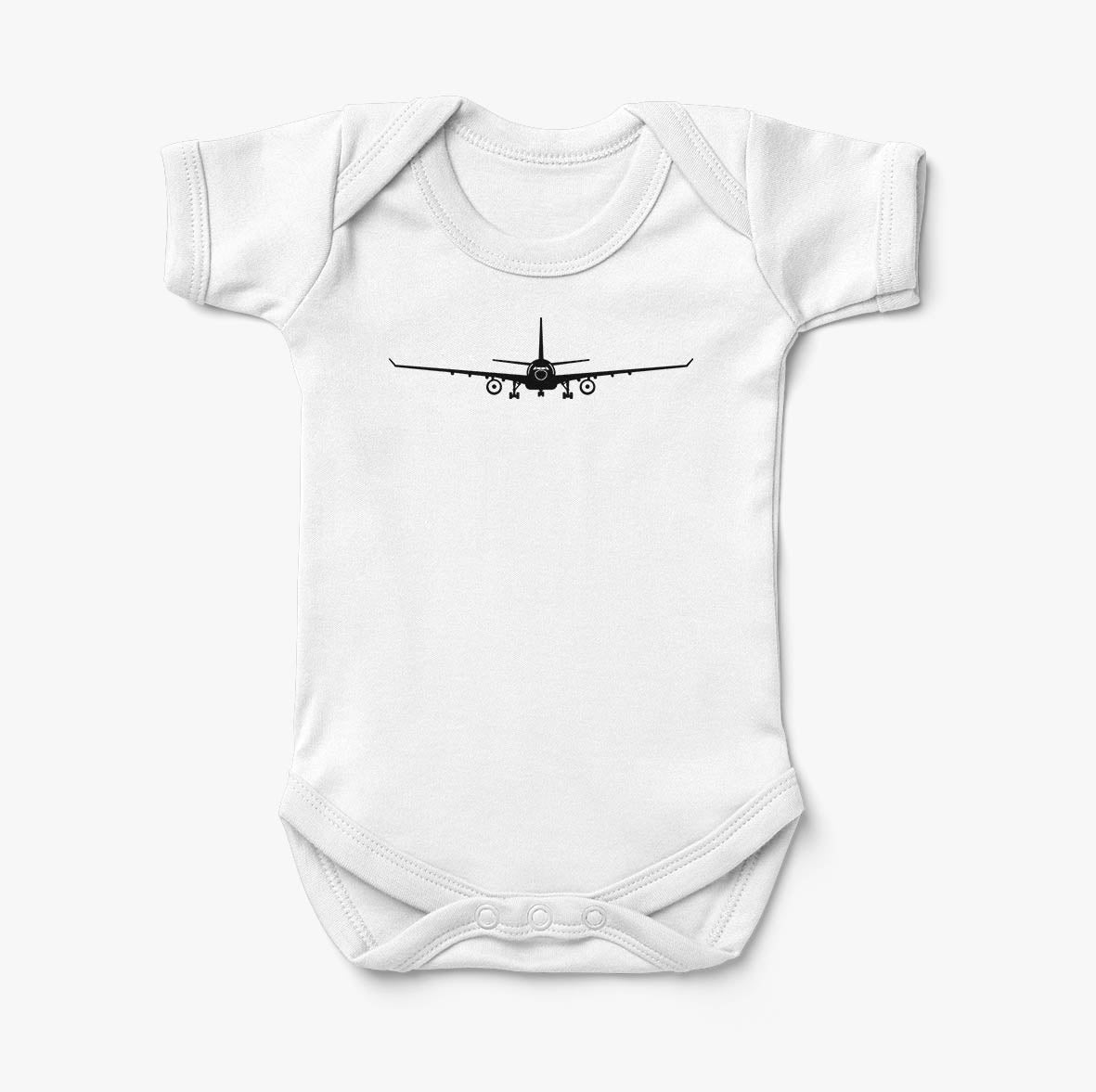 Airbus A330 Silhouette Designed Baby Bodysuits